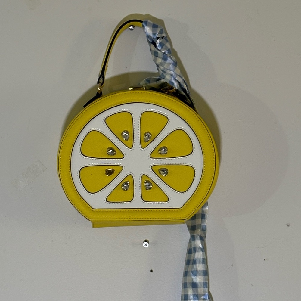 Yellow and White Lemon Slice Handbag